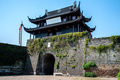 苏州,公园,亭台楼阁,水,水平画幅,传统,古老的,古典式,户外,大门