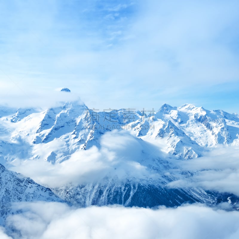 地形,山,自然美,特写,俄罗斯,永冻层,雪山,高加索山脉,天空,雪