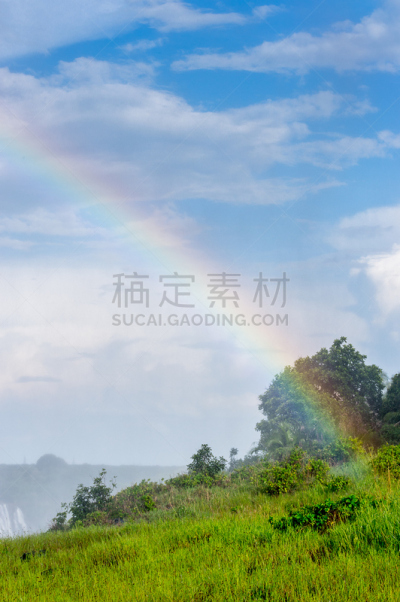 赞比亚,津巴布韦,维多利亚瀑布,彩虹,在上面,赞比西河,垂直画幅,水,美,褐色