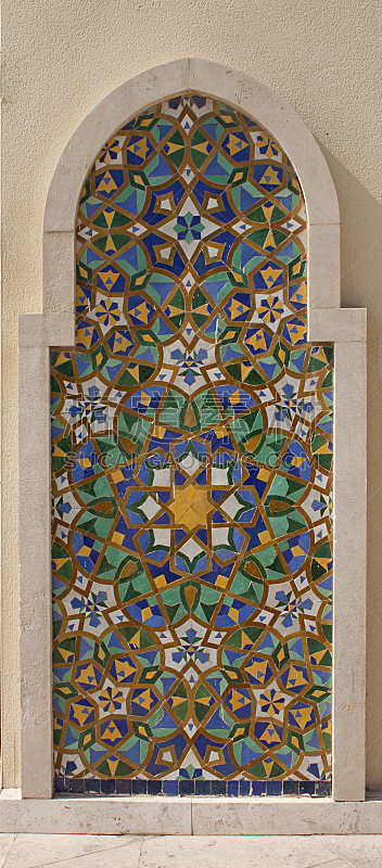 摩洛哥,镶嵌图案,垂直画幅,艺术,外立面,形状,墙,卡萨布兰卡,清真寺,北非