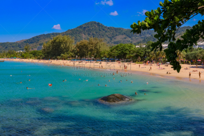 泰国,普吉岛,水,天空,水平画幅,沙子,无人,夏天,户外,海滩
