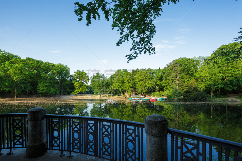 克雷菲尔德,摄像机拍摄角度,寺庙,自然,天空,公园,水平画幅,无人,蓝色,早晨