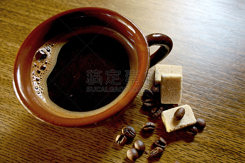 咖啡,烤咖啡豆,水平画幅,木制,无人,浓咖啡,饮料,特写,烤的,黑咖啡