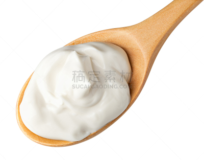 背景分离,白色背景,蛋黄酱,酸奶,选择对焦,酸奶油,玻璃,充满的,分离着色,剪贴路径