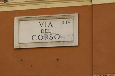 via del corso,交通标志,罗马,过去,旅游目的地,水平画幅,无人,罗马风格,彩色图片,著名景点