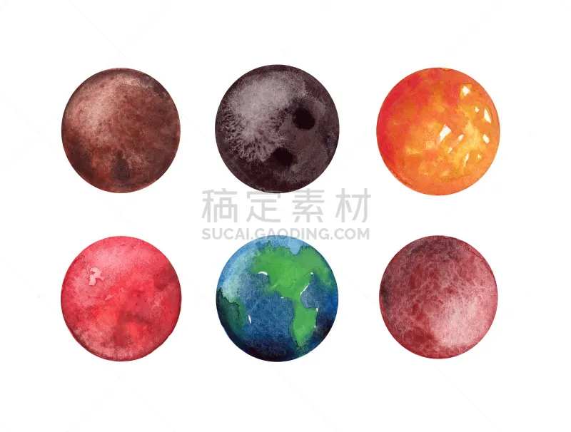 太空 图标集 涂料 太阳系 木星 天王星 冥王星 金星 海王星 水星图片素材下载 稿定素材