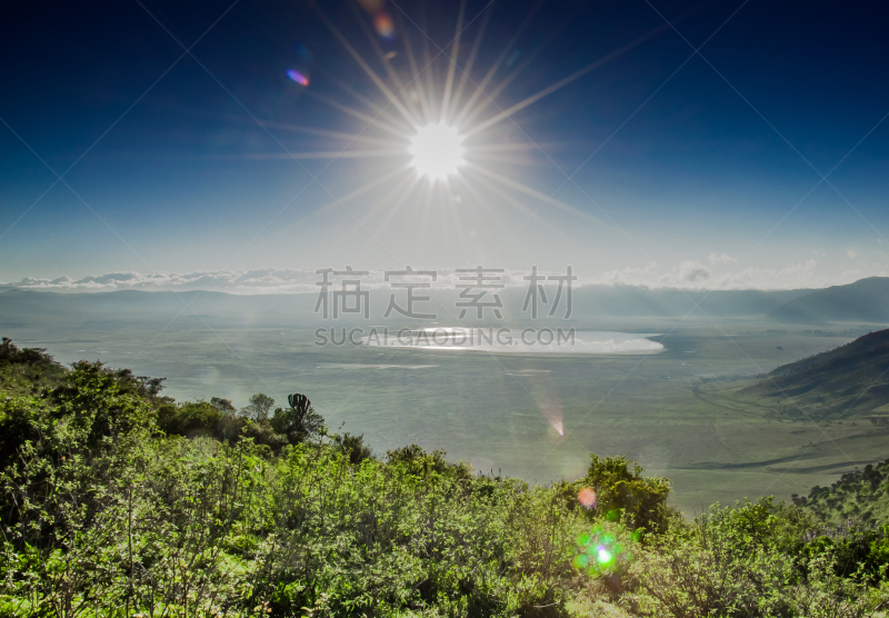 在边上,恩格罗恩格罗保护区,风景,水,天空,水平画幅,无人,火山地形,野外动物,户外