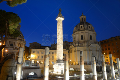 forum Trajan de nuit à Rome