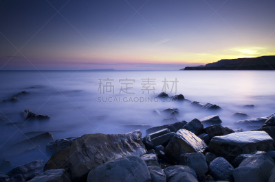 基迈里奇,水,多塞特郡,水平画幅,岩石,无人,户外,海洋,长时间曝光,海滩