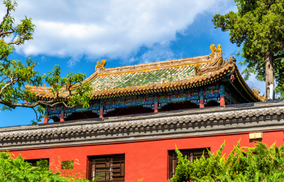 北海公园,亭台楼阁,北京,北海湖,明朝风格,天空,公园,水平画幅,古老的,禁止的