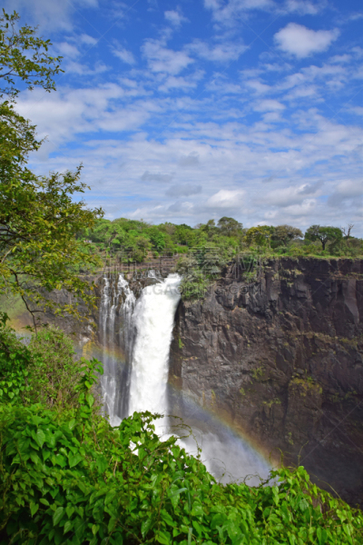 Rainbow and Devil's Cataract (Devil's Falls), Victoria Falls, Zimbabwe