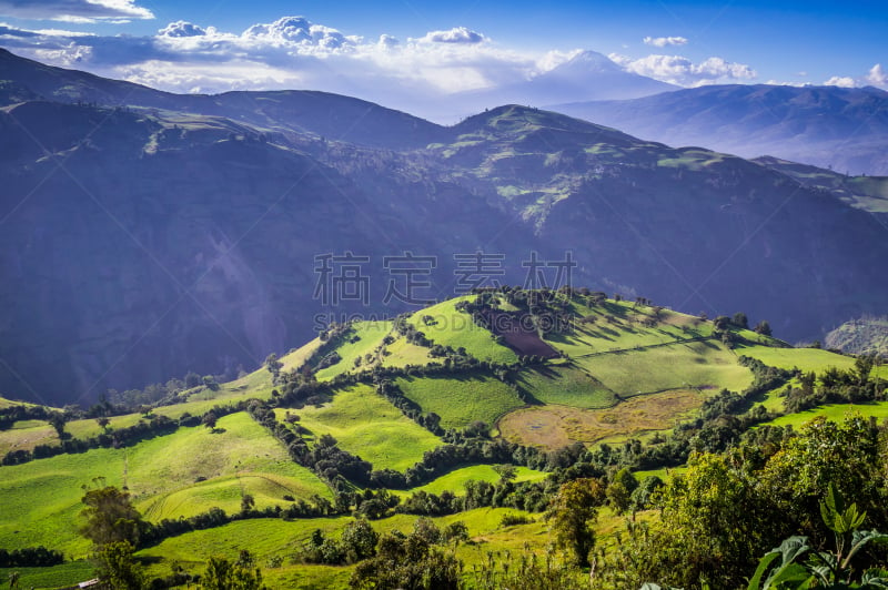 安地斯山脉,地形,厄瓜多尔,自然,水平画幅,山,无人,玻利瓦尔省,蓝色,户外