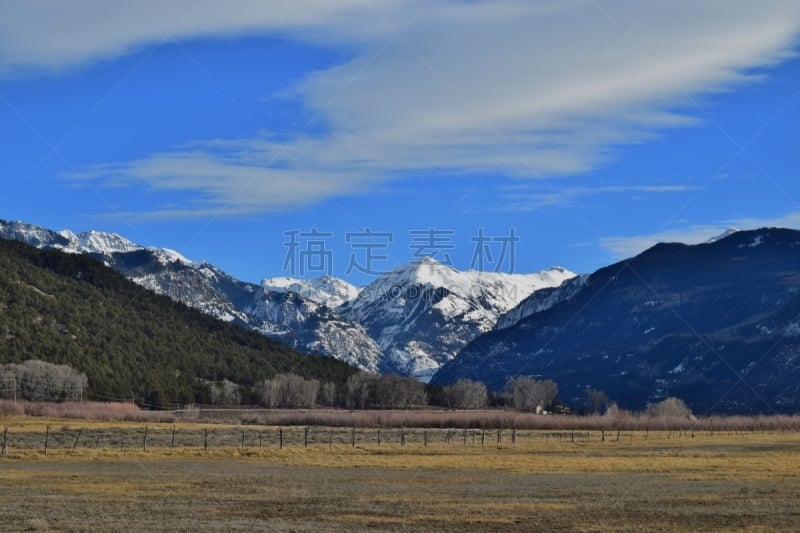 奥瑞县,山谷,阿帮峦山,雪山,美国,水平画幅,雪,无人,户外,摄影