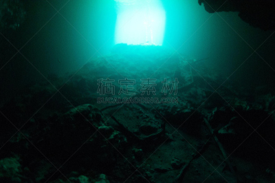 沼穴,光,蓝色,进口标志,在上面,风景,圣泉,岩洞探索,极限运动观点,从在水肺潜水的角度拍摄