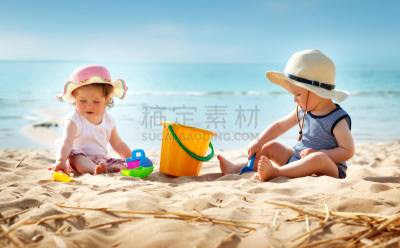 海滩,日光浴,沙子,海滩度假,进行中,嬉戏的,婴儿,女婴,幼儿,热