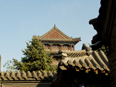 屋顶,沈阳,天空,褐色,灰色,旅游目的地,水平画幅,建筑,无人,蓝色