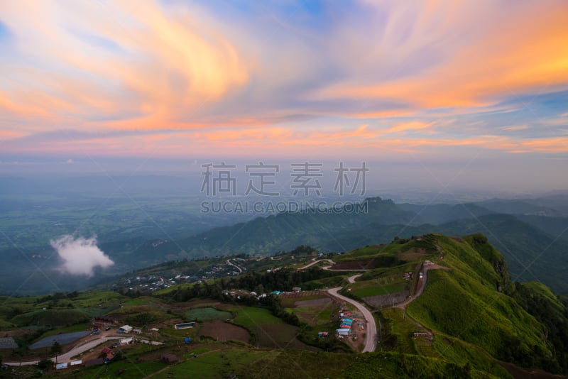 山,雾,荣河,彭世洛府,自然,天空,水平画幅,地形,无人