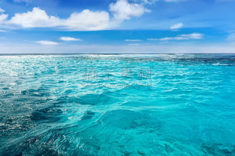 在底端 蓝色 波浪 加勒比海 背景 水 天空 美 水平画幅 沙子图片素材下载 稿定素材
