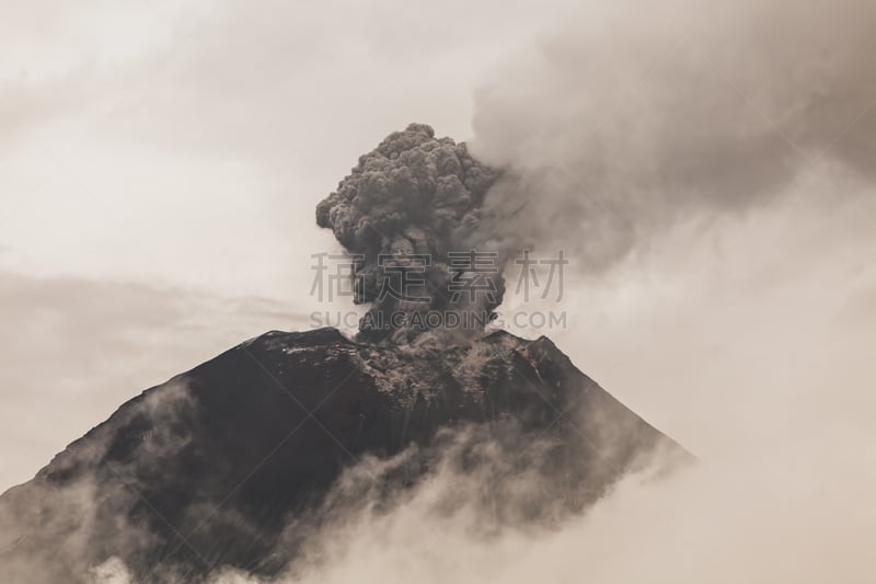 通古拉瓦火山,推铅球,火山碎屑流,鲍诺什,喷气孔,地震,南美,水平画幅,特写,意外与灾害