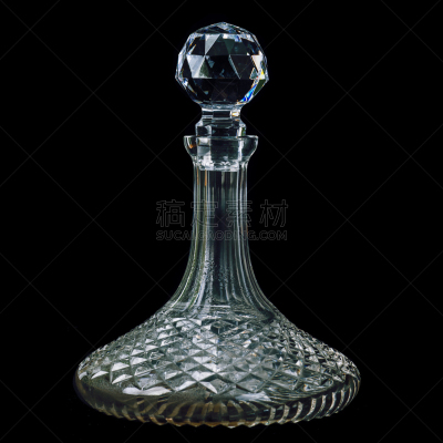 水晶玻璃器皿,分离着色,黑色背景,餐具,球,休闲活动,无人,古老的,家庭生活,含酒精饮料