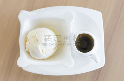 阿芙佳朵冰淇淋,咖啡,冰淇淋,烤咖啡豆,褐色,水平画幅,无人,饮料,特写,清新