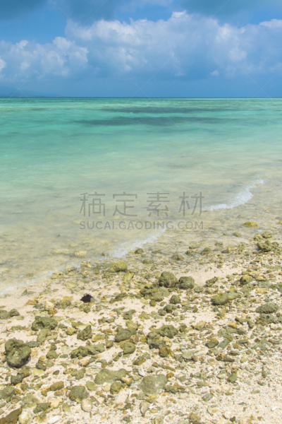 海滩,竹富岛,冲绳县,风景,垂直画幅,留白,休闲活动,平视角,竹富町,纯净