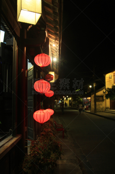 会安,夜晚,过去,城镇,岘港省,垂直画幅,艺术,灯笼,无人,古老的