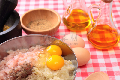 鱼类,香料,肉末,碗,餐具,芳香的,水平画幅,无人,干花,莳萝