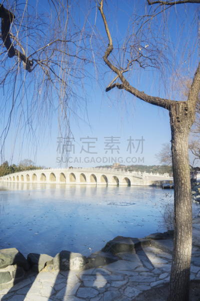 颐和园,桥,昆明湖,拱桥,印度尼西亚,北京,垂直画幅,天空,公园,里山