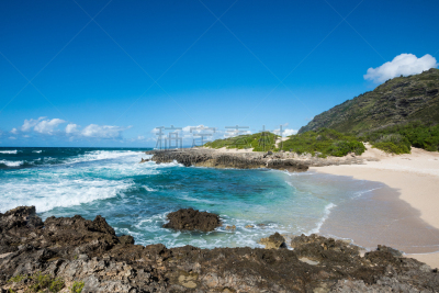 瓦胡岛,海滩,小路,夏威夷,锐角,卡埃纳角州立公园,西,水,灵性,公园