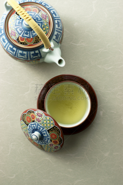 下午茶,绿色,绿茶,茶壶,垂直画幅,留白,室内,茶,无人,日本