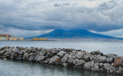 德洛沃城堡,维苏威火山,都市风景,纳布勒斯,坎帕尼亚,水,水平画幅,山,无人,那不勒斯海湾