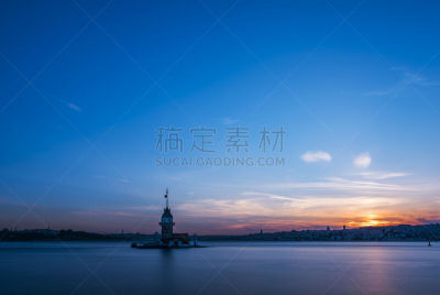 都市风景,伊斯坦布尔,博斯普鲁斯海峡,蓝色,浪漫,地形,少女塔,土耳其,自然美,日落