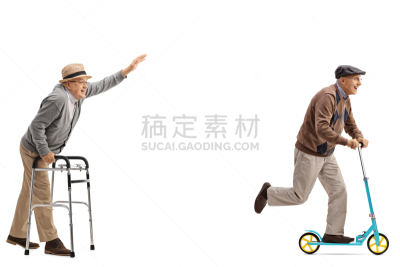 努力,老年人,正下方视角,水平画幅,侧面像,陆用车,关节炎,流动的行人,白人,男性