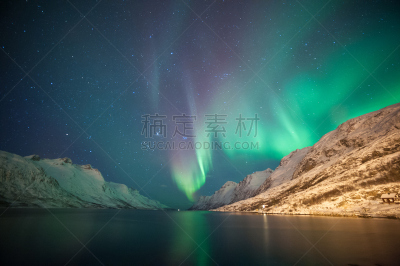 北极光,挪威,天空,星系,水平画幅,星星,夜晚,雪,无人,特隆姆瑟