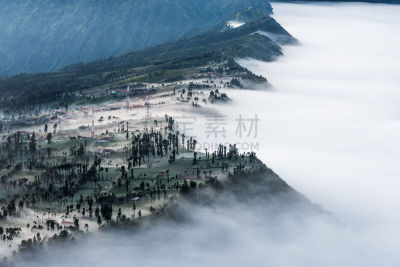 早晨,山,雾,乡村,森林,婆罗摩火山,塞梅鲁火山,滕格尔火山,bromo-tengger-semeru national park,东爪哇