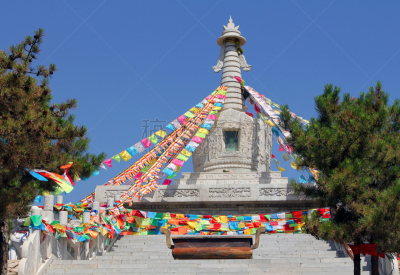 内蒙古自治区,佛塔,山,寺庙,大庆,呼和浩特,观音菩萨,四臂观音,金叶