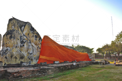大城,泰国,佛,寺庙,过去,特写,靠着,帕西桑波特寺院,纪念碑,留白