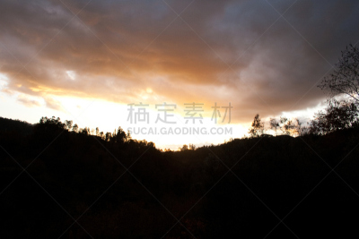 在上面,米尼奥,自然,水平画幅,地形,冬天,山,无人,日落,摄影