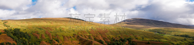 山谷,苏格兰,苏格兰高地,全景,罗伊山,云,英国,草,摩尔人风格,河流
