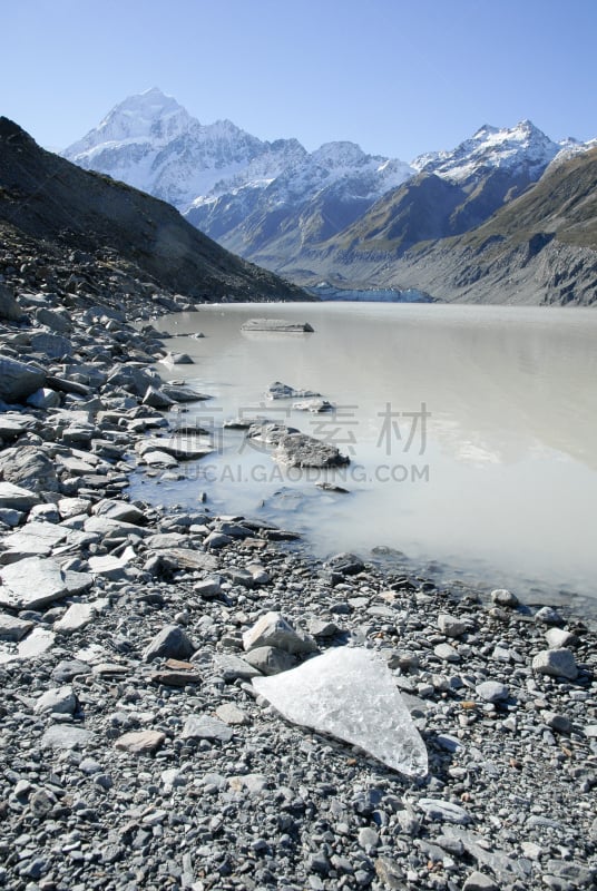 冰河,霍克湖,新西兰,库克山,切片食物,垂直画幅,天空,雪,旅行者,户外