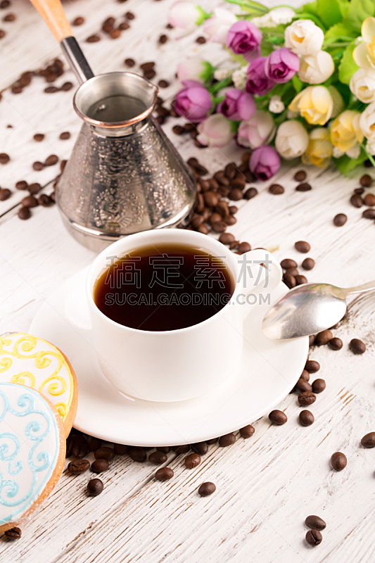 咖啡杯,垂直画幅,烤咖啡豆,留白,咖啡店,无人,咖啡,烤的,磨咖啡机,阿拉伯