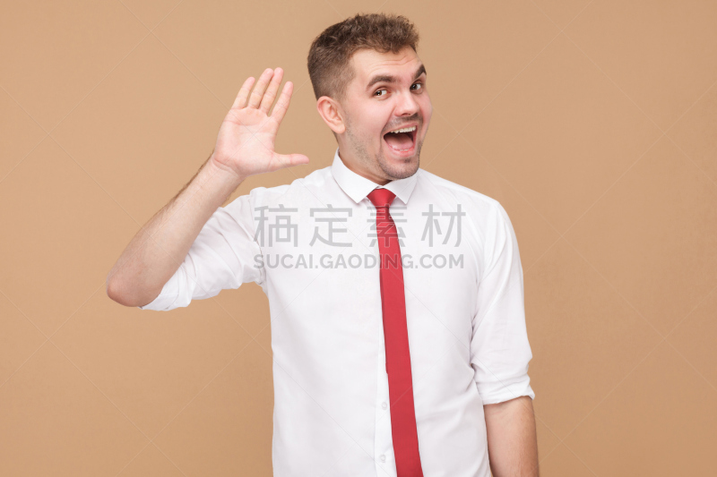 男商人,幸福,标志,你好,留白,灵性,半身像,经理,男性,仅男人