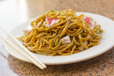 捞面,龙虾,彝族,油煎虾面,炒菜锅,葱,家禽,海产,白色,白肉