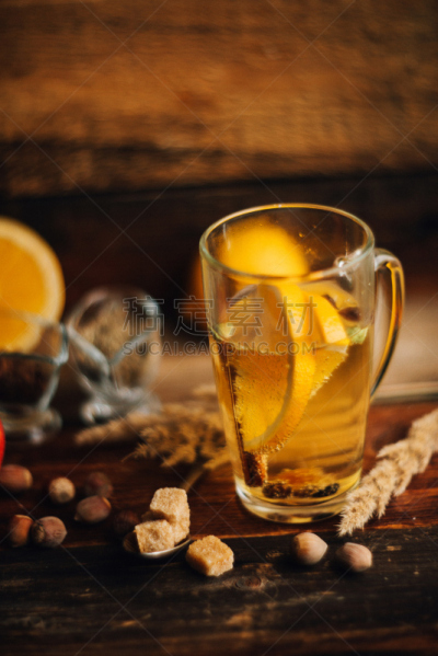 饮料,潘契酒,热,苹果,自制的,橙子,垂直画幅,葡萄酒,无人