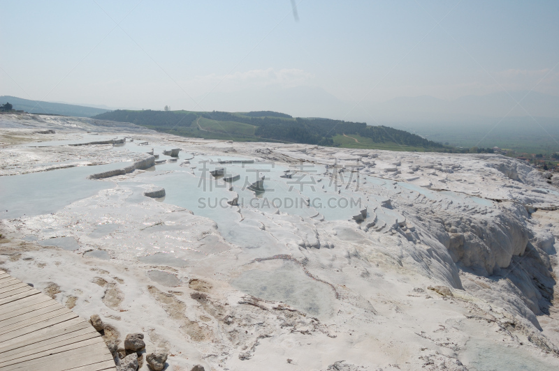 棉花堡,远古的,泉,土耳其,温泉,建筑露台,石灰华池,美,灵感,水平画幅