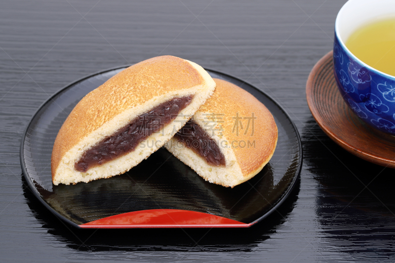 糖果,铜锣烧,日本,饮料,茶,横截面,绿茶,日本点心,蛋糕,彩色背景