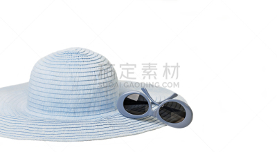 夏天,蓝色,分离着色,太阳镜,帽子,女人,背景,桨叉架船,彩色图片,个人随身用品