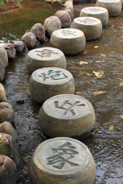 岩石,棋子,中文,汉字,自来水,亚洲,建筑外部,垂直画幅,图像