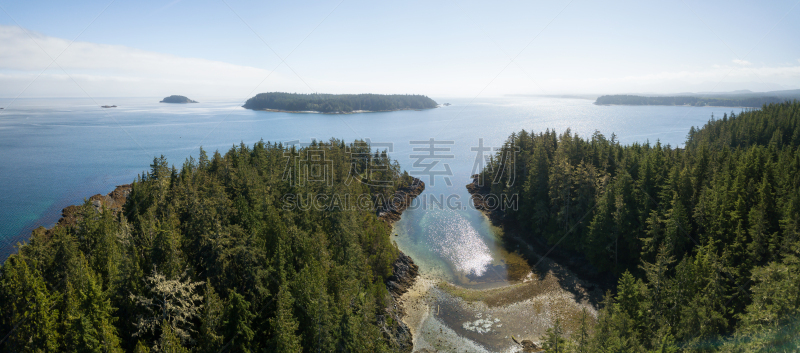 温哥华岛,风景,地形,航拍视角,环境,云,加拿大,海岸线,公元前,夏天